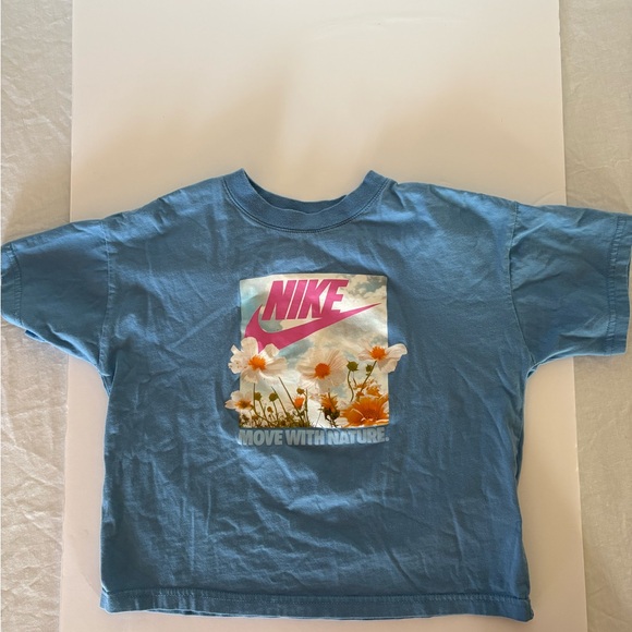 Nike Kids Gray and Blue Tees with Pink Accents - Picture 3 of 7